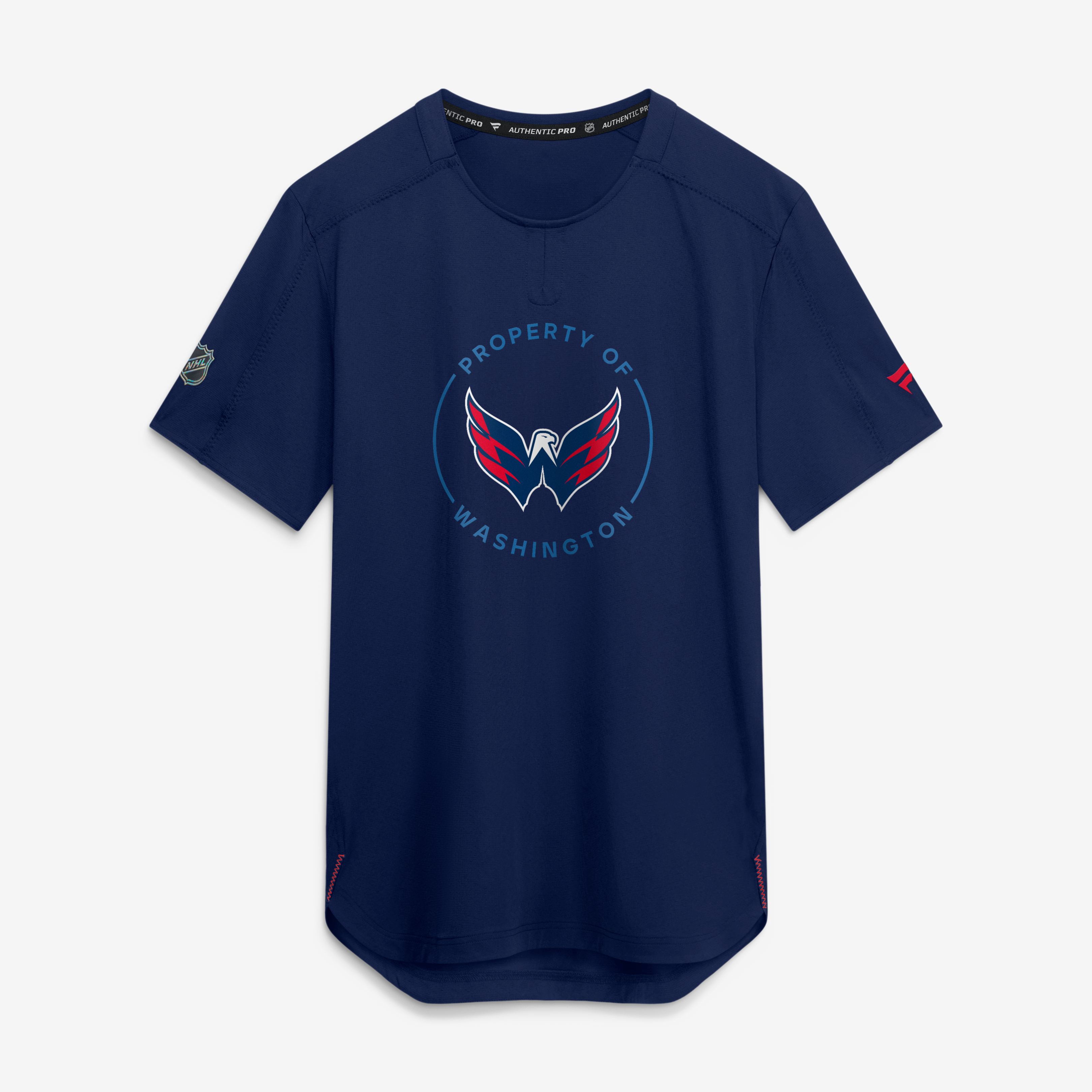 T-shirt de performance authentique Pro Train pour homme Fanatics Navy Washington Capitals