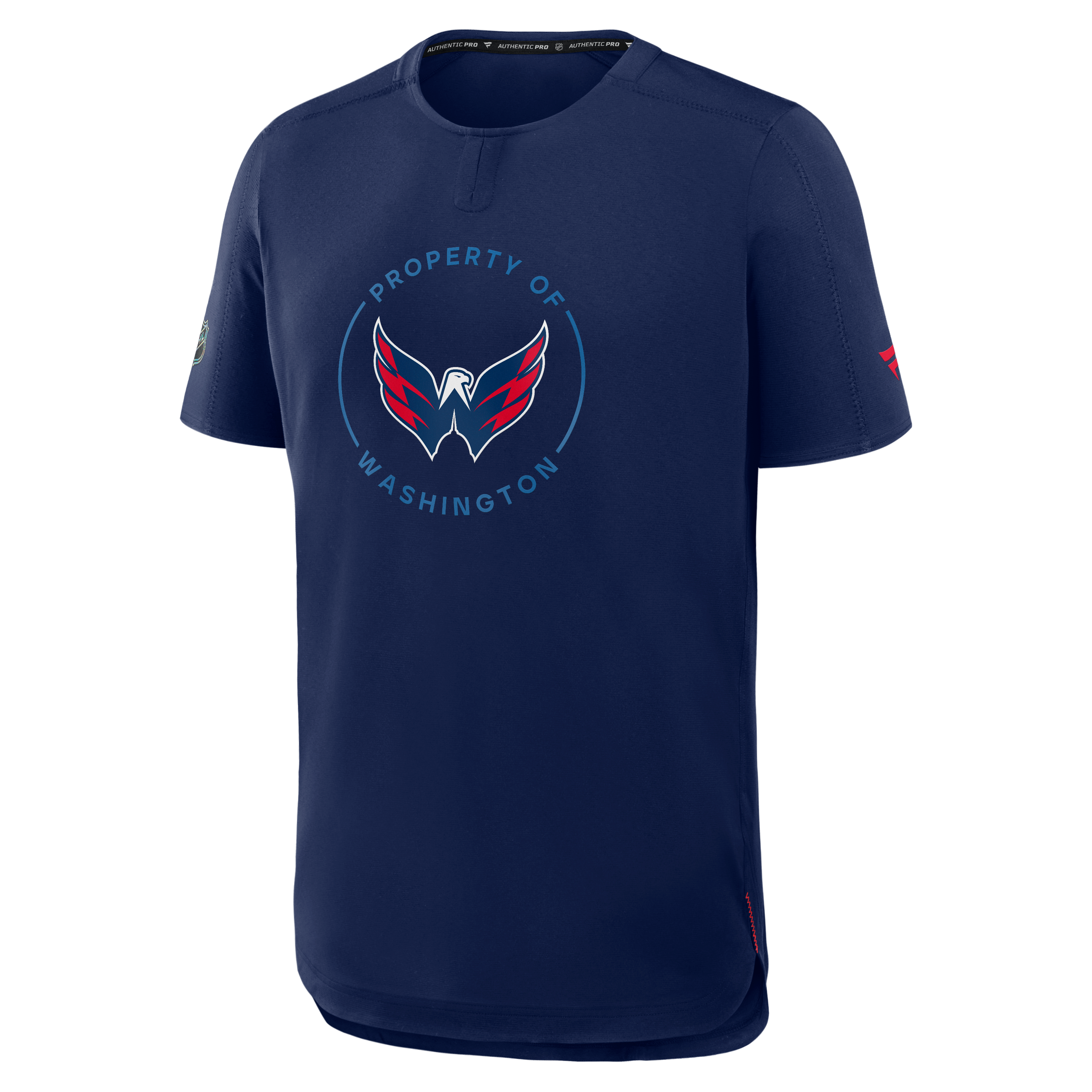 T-shirt de performance authentique Pro Train pour homme Fanatics Navy Washington Capitals
