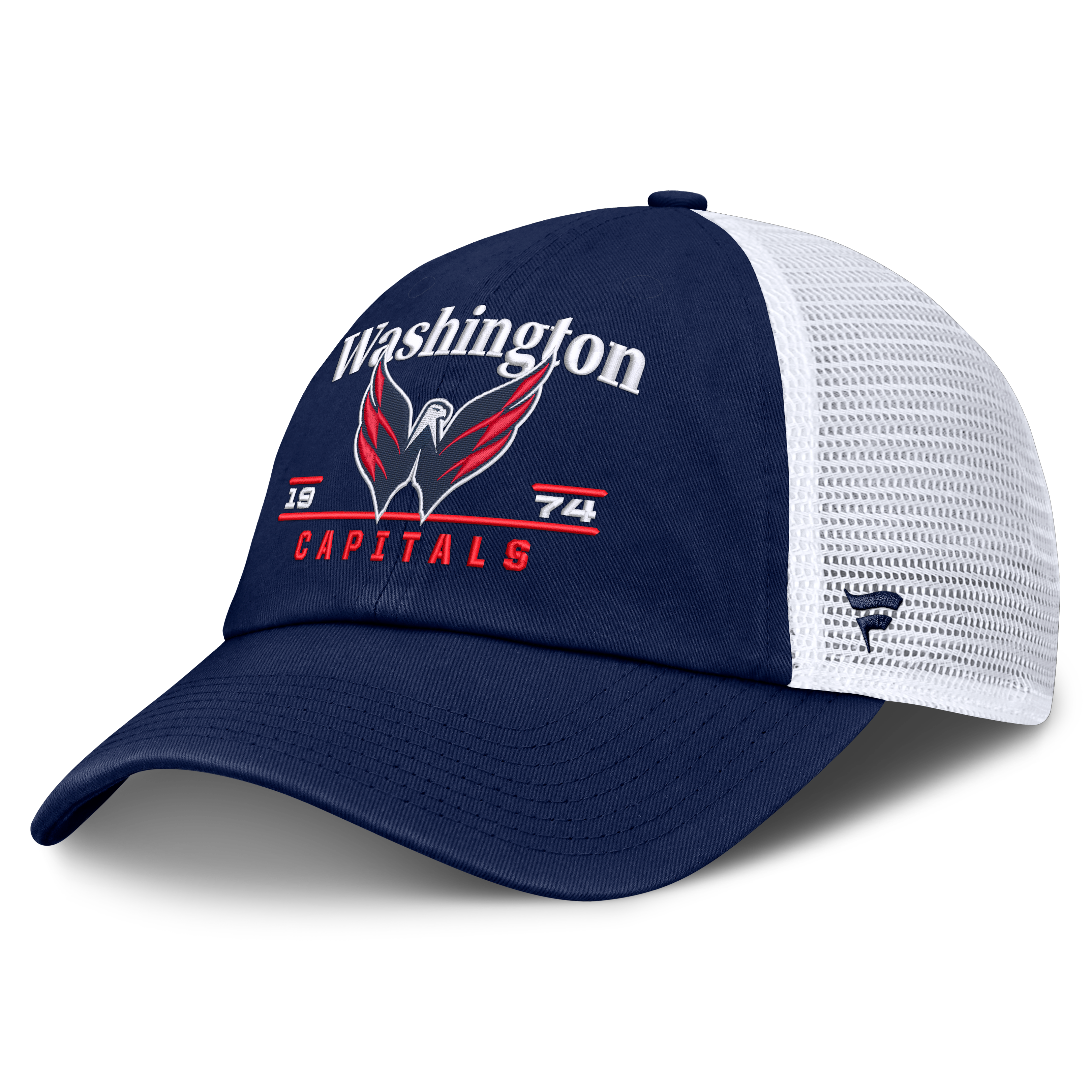 Casquette trucker ajustable Fanatics bleu marine Washington Capitals Fundamental Underline pour homme