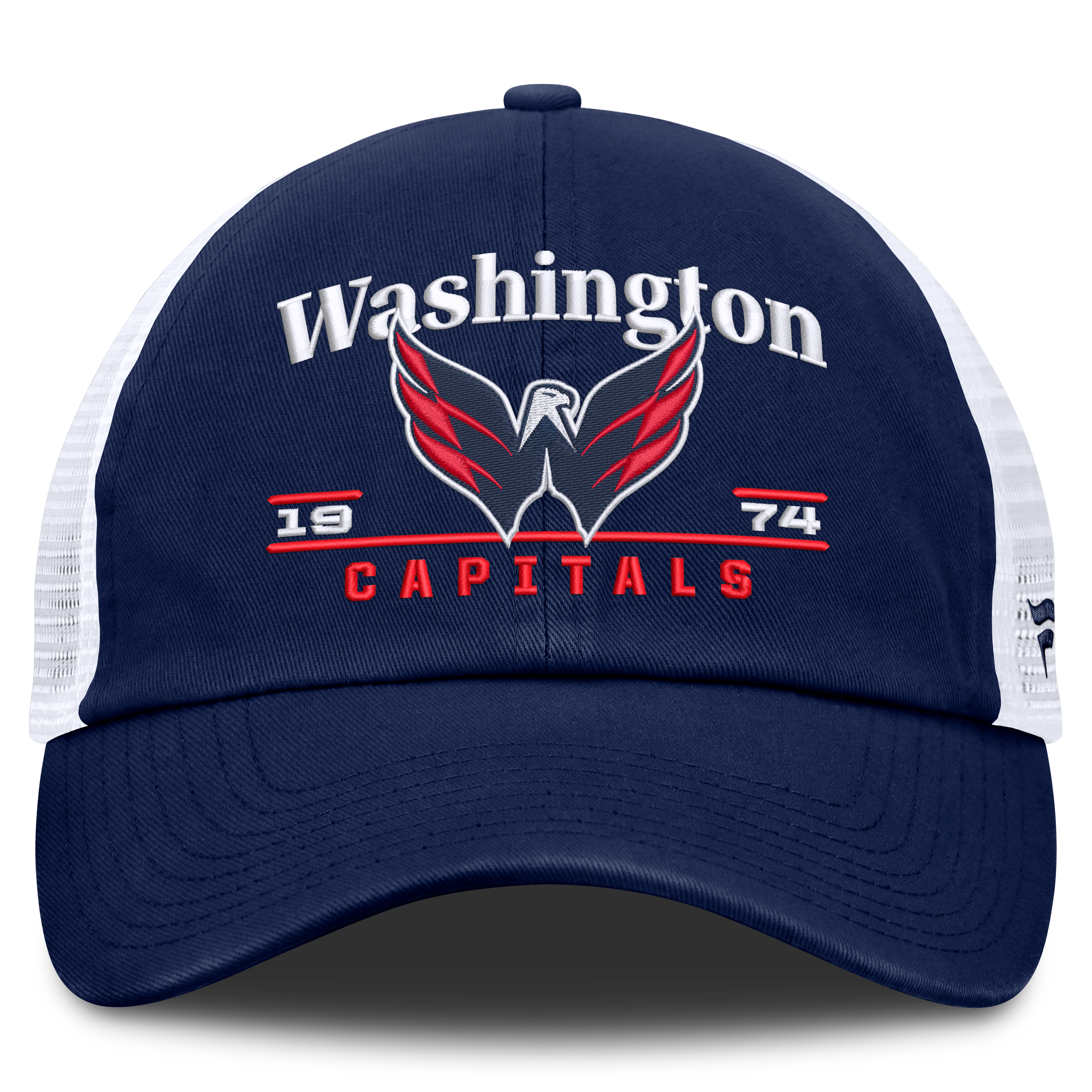 Casquette trucker ajustable Fanatics bleu marine Washington Capitals Fundamental Underline pour homme