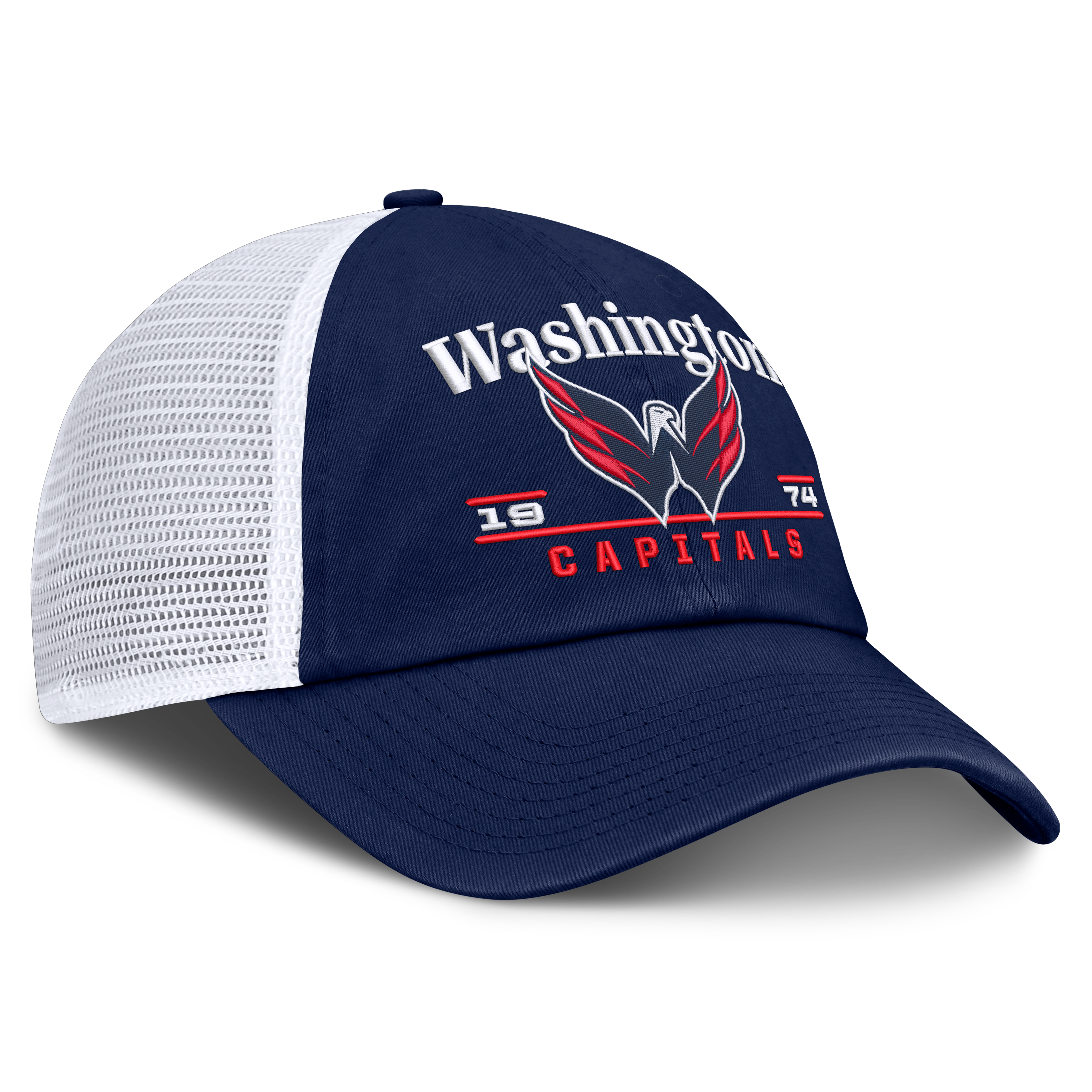 Casquette trucker ajustable Fanatics bleu marine Washington Capitals Fundamental Underline pour homme
