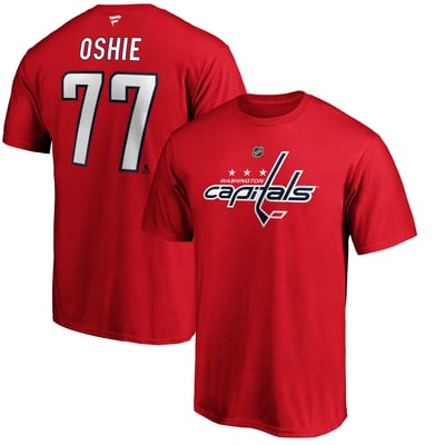TJ Oshie Washington Capitals Fanatics Authentic Stack Name & Number T-Shirt - Red