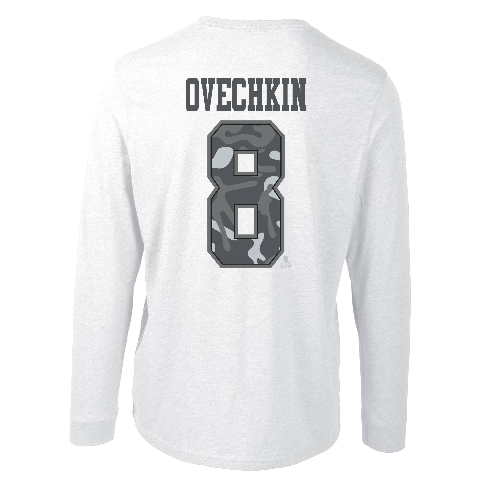 Men's Levelwear Alexander Ovechkin White Washington Capitals Oscar Long Sleeve T-Shirt
