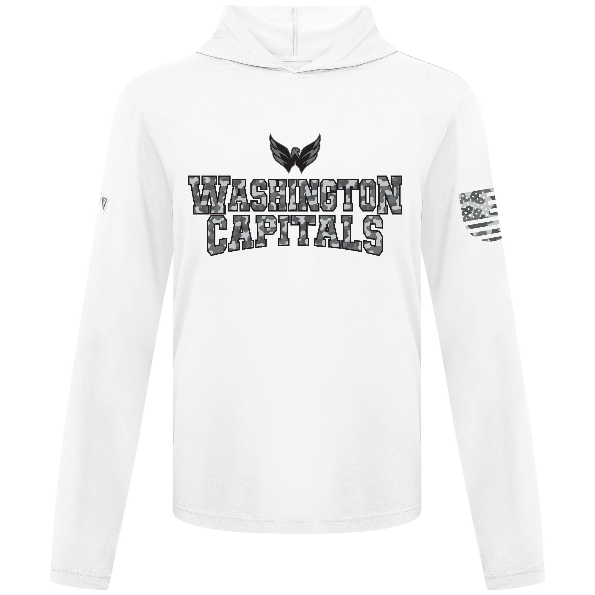 Men's Levelwear White Washington Capitals Anthem Camo Long Sleeve Hooded T-Shirt