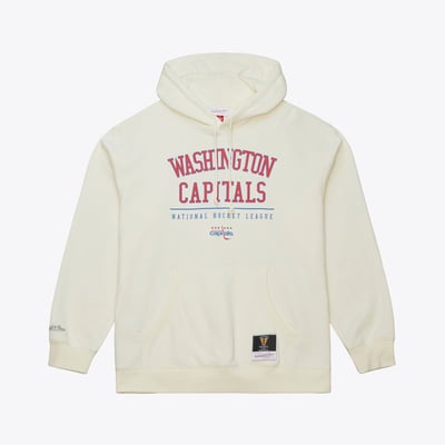  Washington Capitals Mitchell & Ness Walk-Off Vintage Logo Fleece Hoodie - Cream