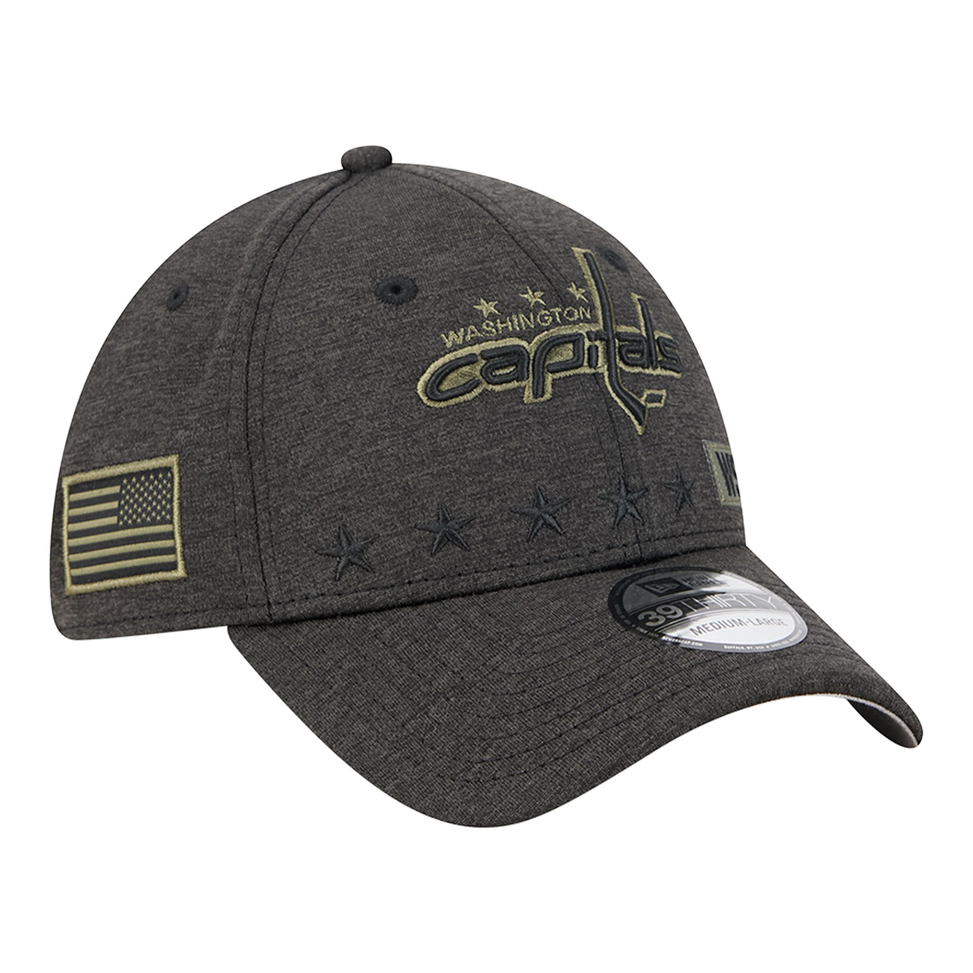 Casquette extensible New Era Stealth Mode Flex 39Thirty noire pour homme, Washington Capitals