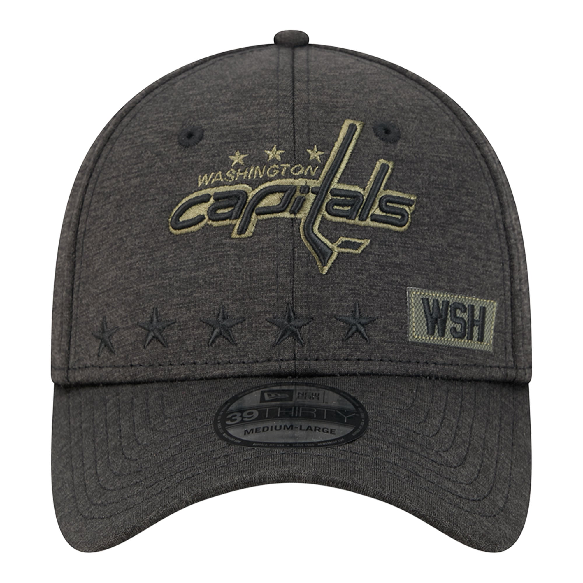 Casquette extensible New Era Stealth Mode Flex 39Thirty noire pour homme, Washington Capitals