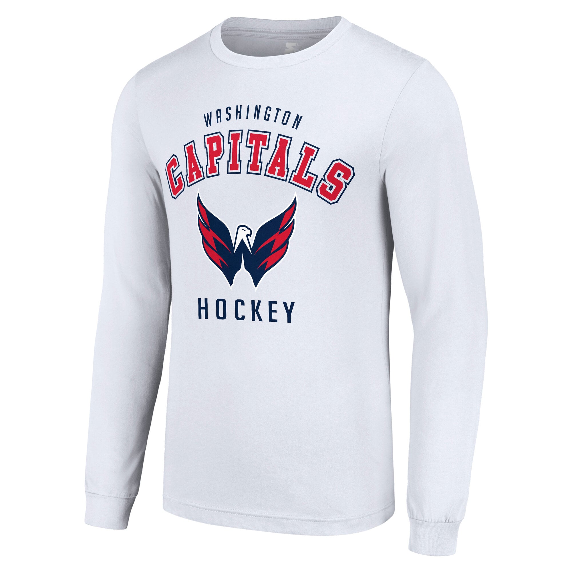 T-shirt à manches longues Starter blanc pour homme avec logo des Capitals de Washington