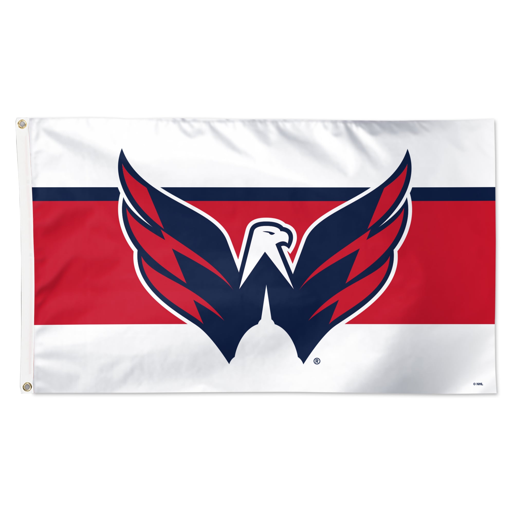 Drapeau de luxe à rayures horizontales WinCraft Washington Capitals 3 pi x 5 pi, simple face