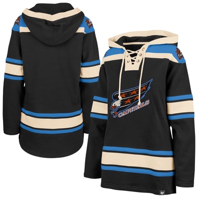 Women's Washington Capitals  '47 Black Superior Lacer Pullover Hoodie
