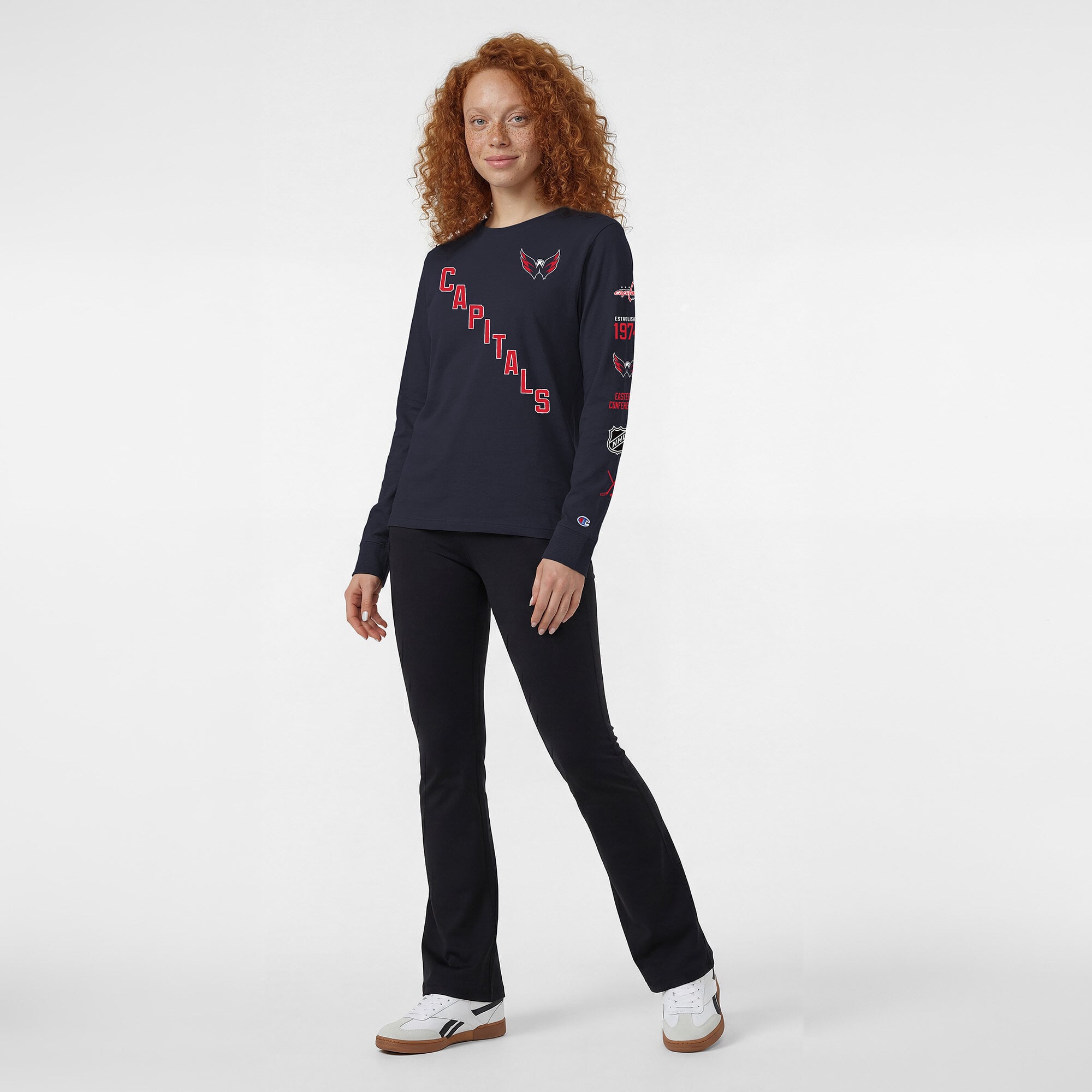 T-shirt à manches longues Champion pour femmes, bleu marine