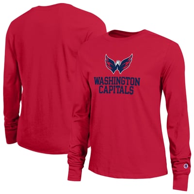  Washington Capitals Champion Women's Wordmark Lockup Powerblend Sweatshirt - Red