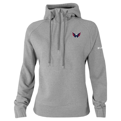 Washington Capitals Columbia Women's Half-Zip Swingcraft Tri-Blend Hoodie - Gray

