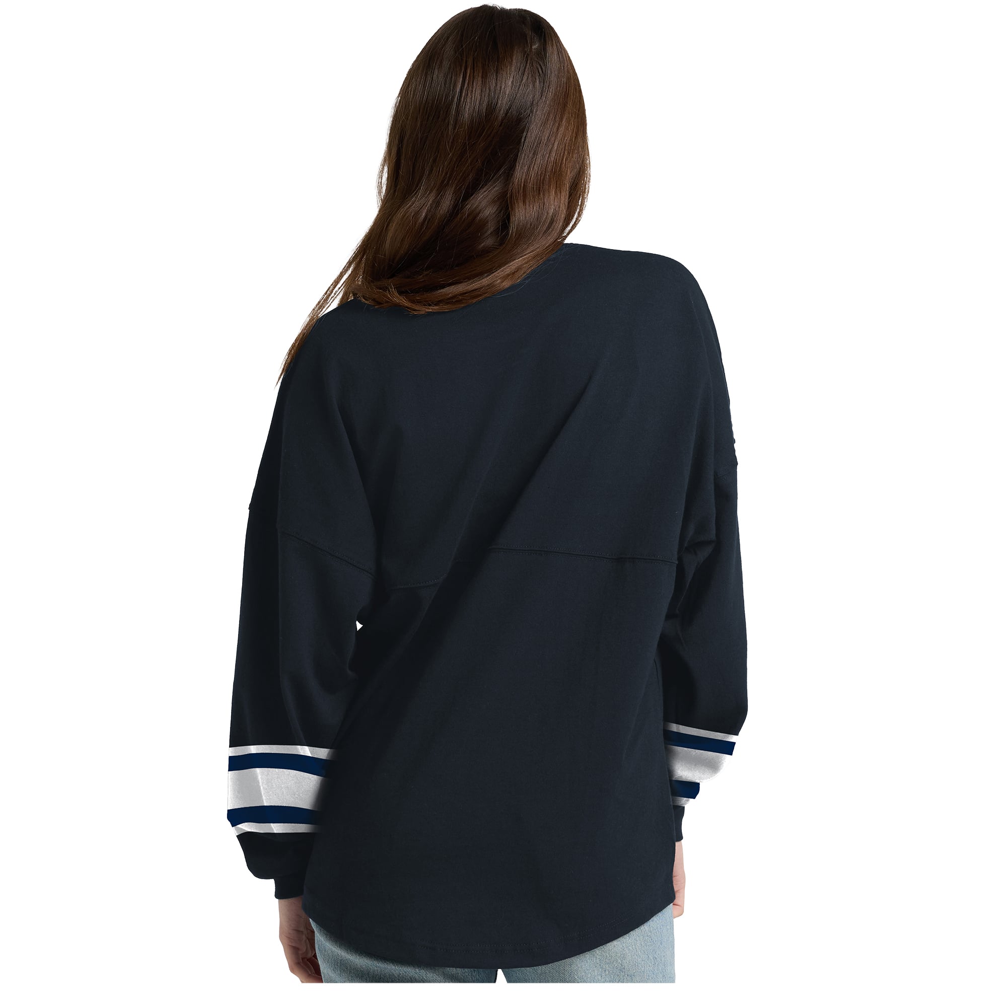 T-shirt à manches longues épais Fanatics Navy Washington Capitals Hockey Club Spirit Jersey pour femmes