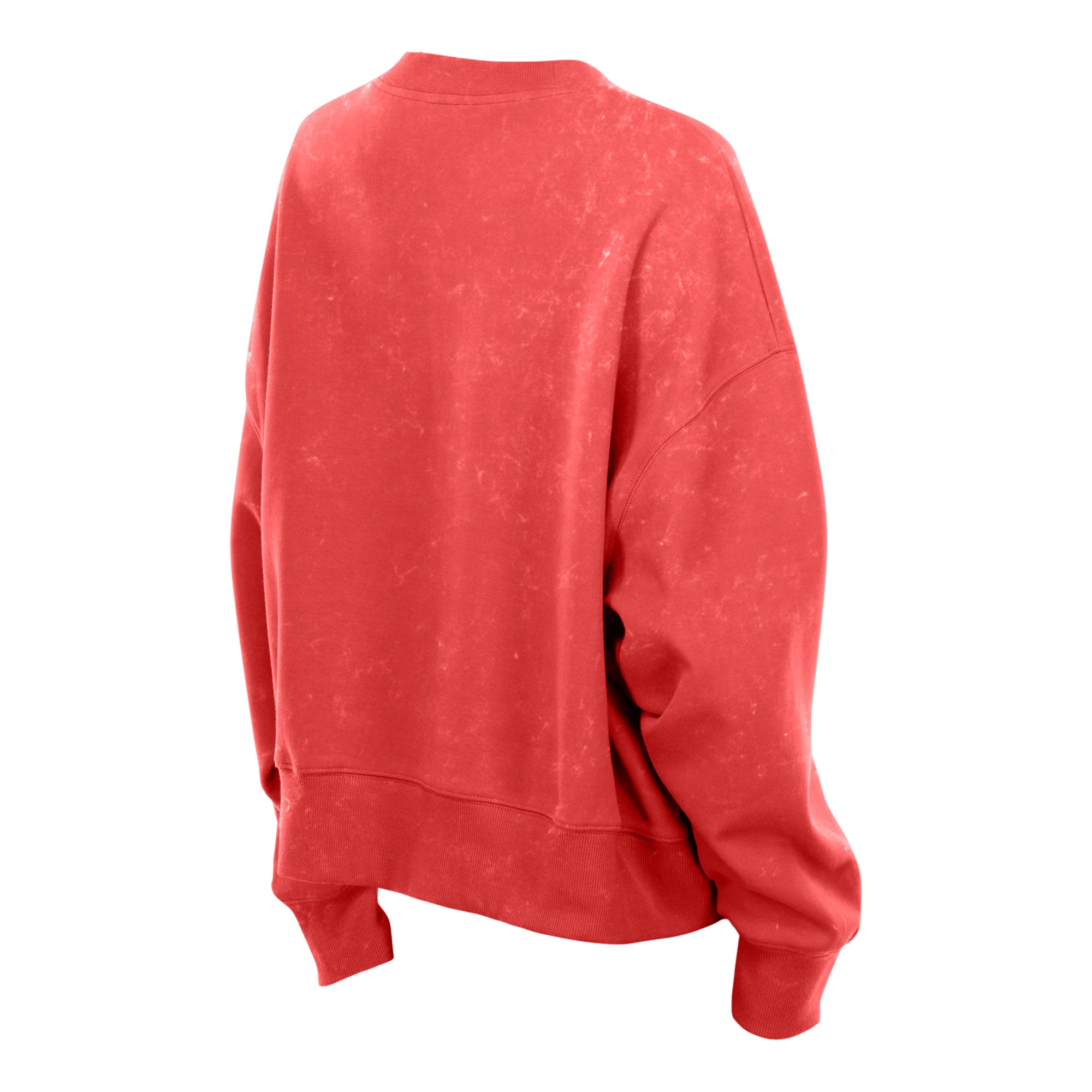 Sweat-shirt à col rond en molleton délavé New Era rouge Washington Capitals pour femme