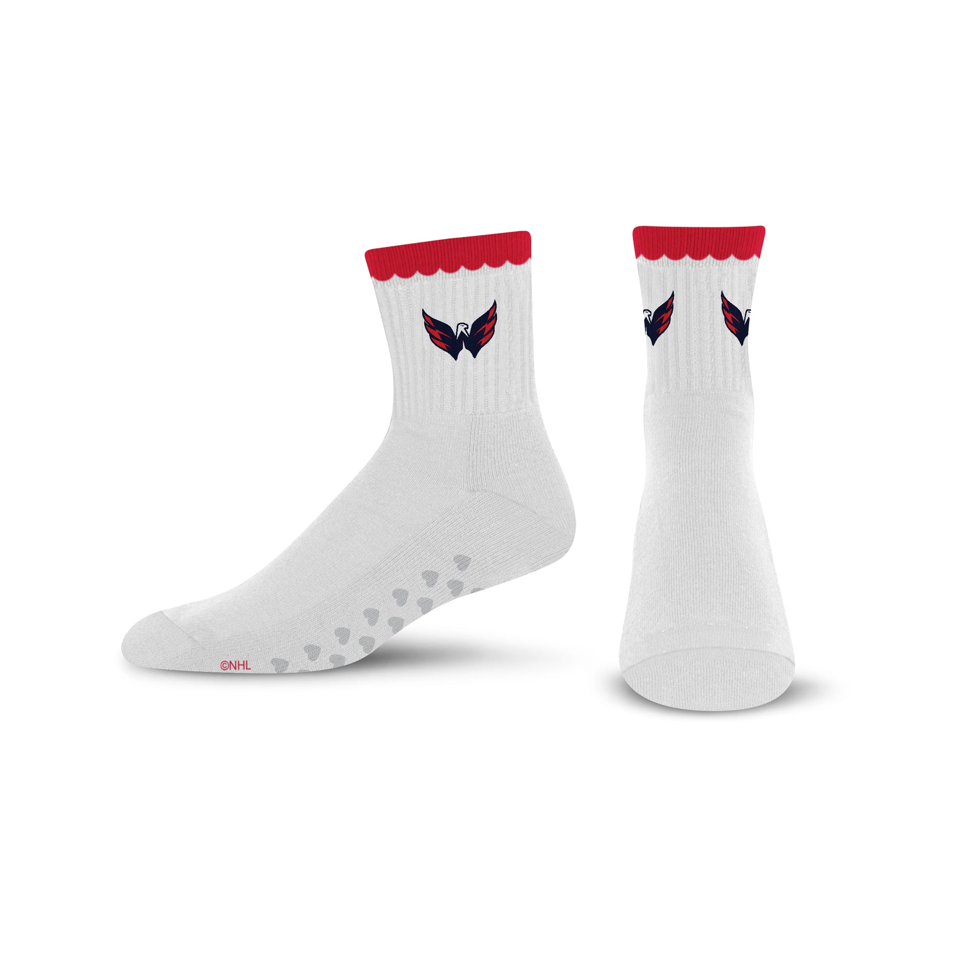 Women's PRO Compression  Washington Capitals White Heartshape Grippers Yoga-Pilates Quarter Socks