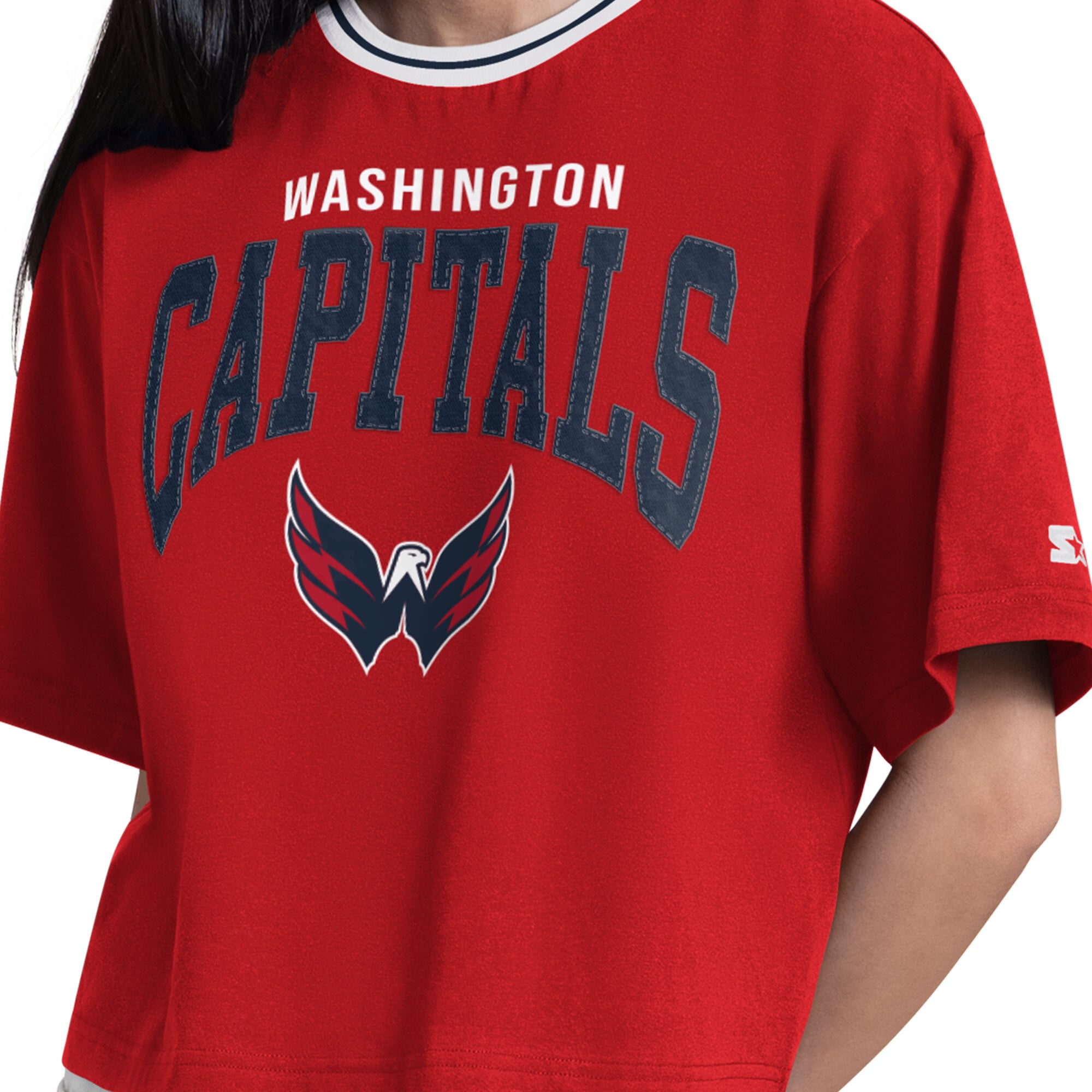 T-shirt court Starter rouge pour femmes Washington Capitals Ace