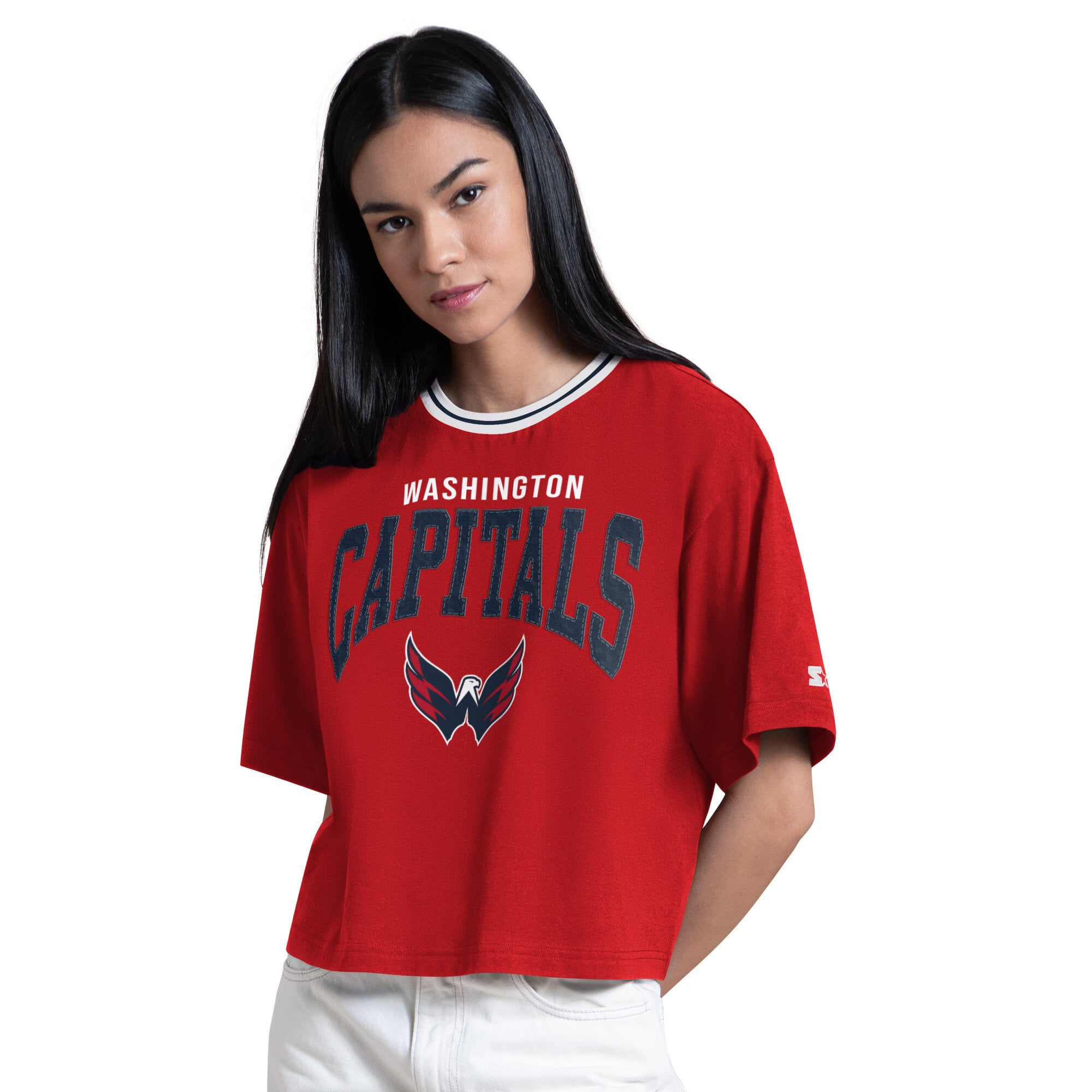 T-shirt court Starter rouge pour femmes Washington Capitals Ace
