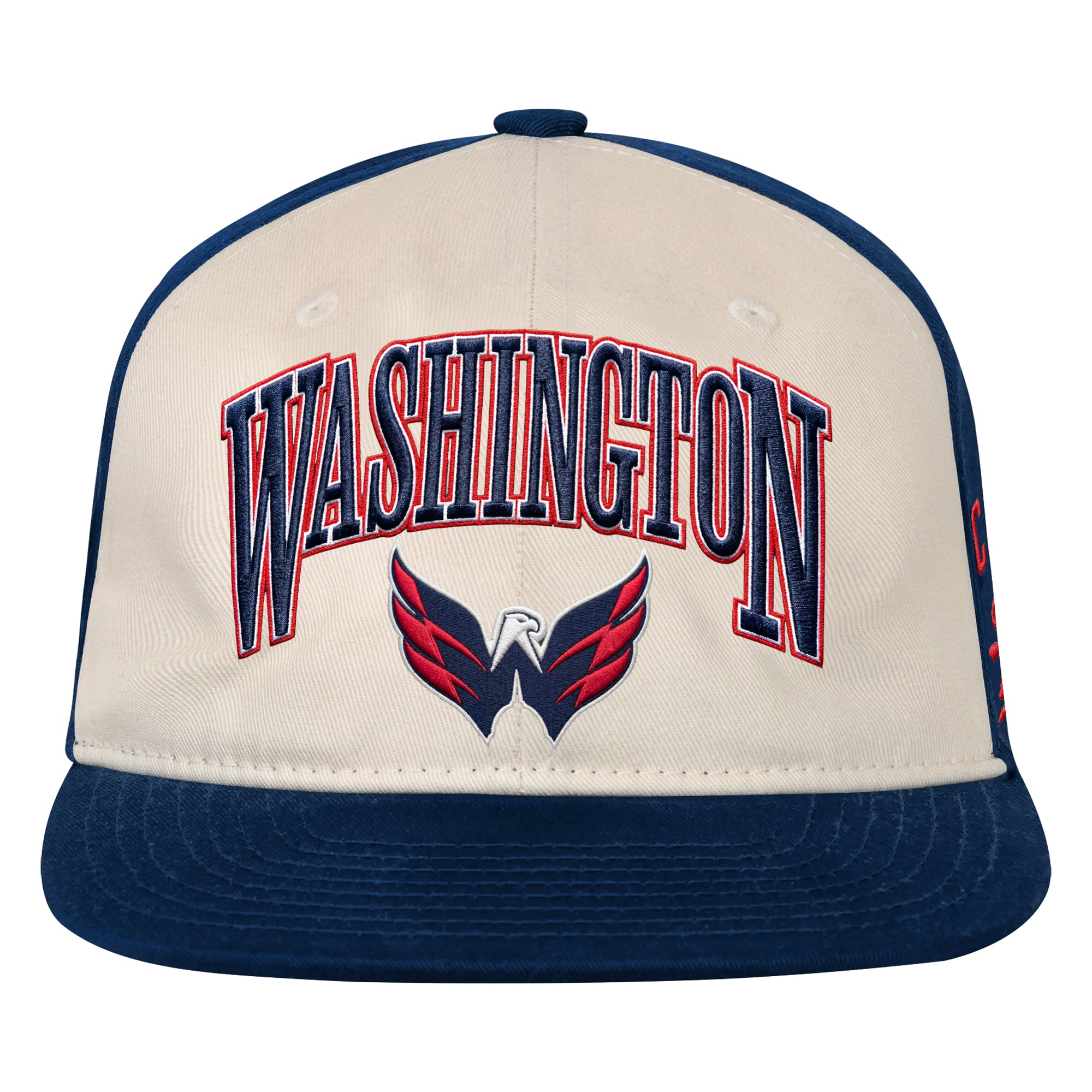 Casquette à pression Outerstuff Arch Arch pour jeunes, couleur naturelle/marine, Washington Capitals