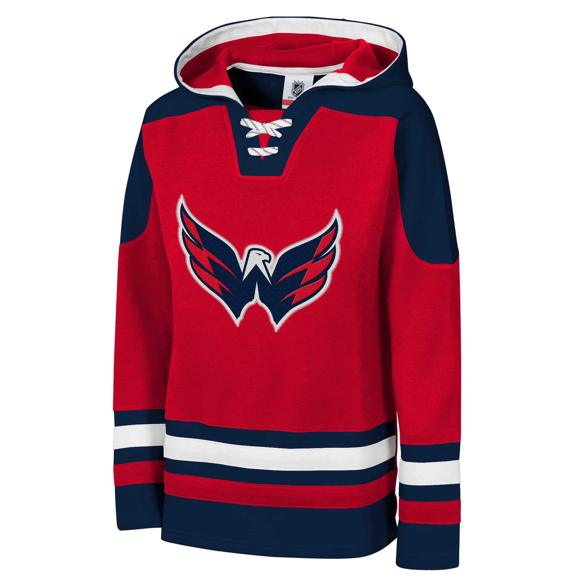 Sweat à capuche raglan col en V Youth Outerstuff Red Washington Capitals Ageless Must Have