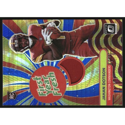 2022 Donruss Optic First Year Fresh Jerseys Blue Hyper #10 Jahan Dotson