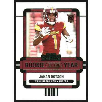 2022 Panini Contenders Rookie of the Year Contenders Emerald #4 Jahan Dotson