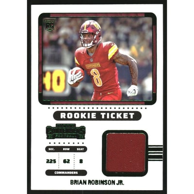 2022 Panini Contenders Rookie Ticket Swatches #6 Brian Robinson Jr.