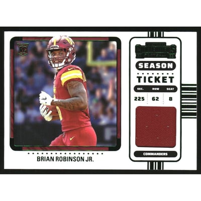 2022 Panini Contenders Rookie Ticket Swatches Variation #6 Brian Robinson Jr.