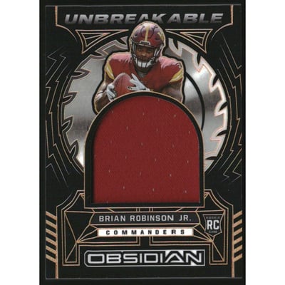2022 Panini Obsidian Unbreakable Materials Electric Etch Orange #30 Brian Robinson Jr.