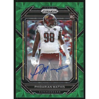 2022 Panini Prizm Autographs Prizms Green Scope #390 Phidarian Mathis