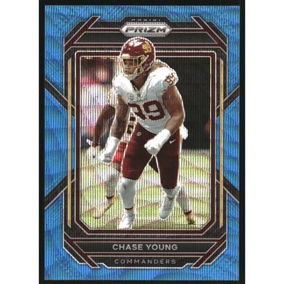 2022 Panini Prizm Prizms Blue Wave #298 Chase Young