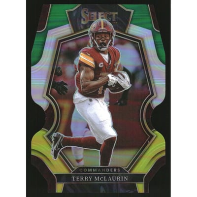 2022 Select Prizm Green and Yellow Die Cut #198 Terry McLaurin