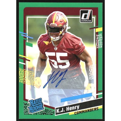 2023 Donruss Rated Rookies Autographs Green #400 K.J. Henry