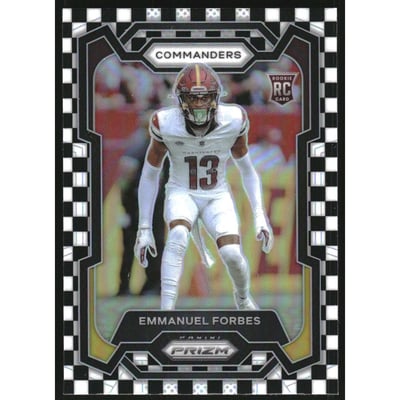 2023 Panini Prizm Prizms Black and White Checker #399 Emmanuel Forbes