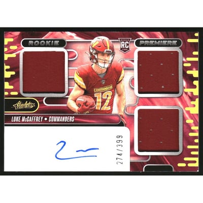 2024 Absolute Rookie Premiere Materials Autographs #22 Luke McCaffrey