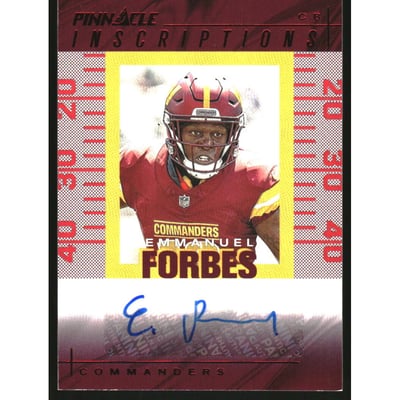 2024 Panini Encore Pinnacle Inscriptions Red #33 Emmanuel Forbes