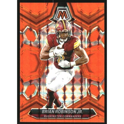 2024 Panini Mosaic Mosaic Orange Fluorescent #219 Brian Robinson Jr.