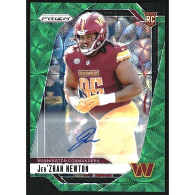 2024 Panini Prizm Autographs Prizms Green Scope #351 Jer'Zhan Newton