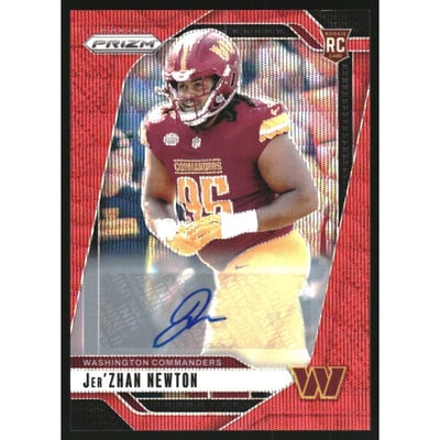 2024 Panini Prizm Autographs Prizms Red Wave #351 Jer'Zhan Newton