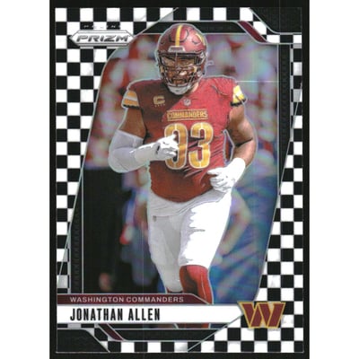 2024 Panini Prizm Prizms Black and White Checker #292 Jonathan Allen