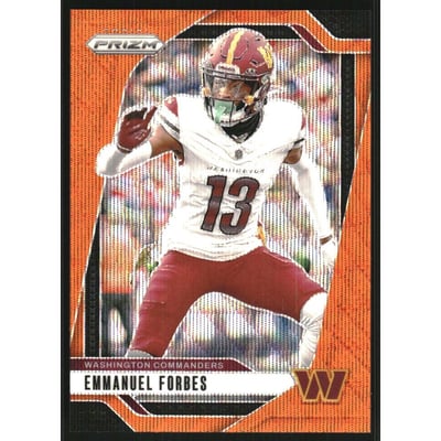 2024 Panini Prizm Prizms Orange Wave #291 Emmanuel Forbes