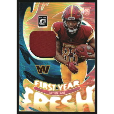 2025 Donruss Optic First Year Fresh Jerseys Neon Blue #32 Jaylin Lane