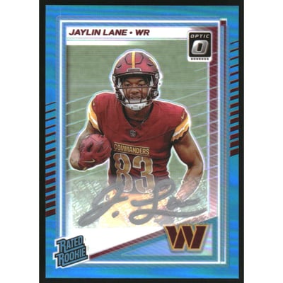 2025 Donruss Optic Rated Rookies Autographs Neon Blue #249 Jaylin Lane