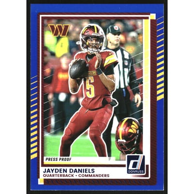 2025 Donruss Press Proof Blue #28 Jayden Daniels