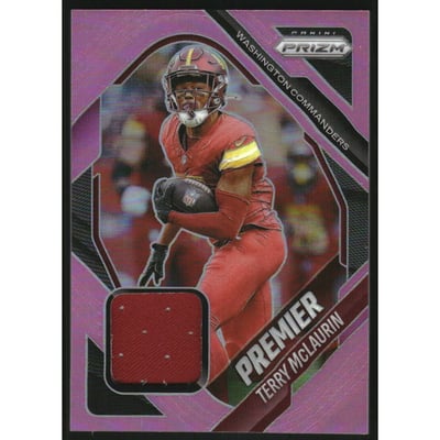 2025 Panini Prizm Premier Jerseys Prizms Pink #50 Terry McLaurin