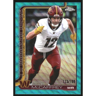 2025 Topps Chrome Aqua Wave Refractors #298 Luke McCaffrey