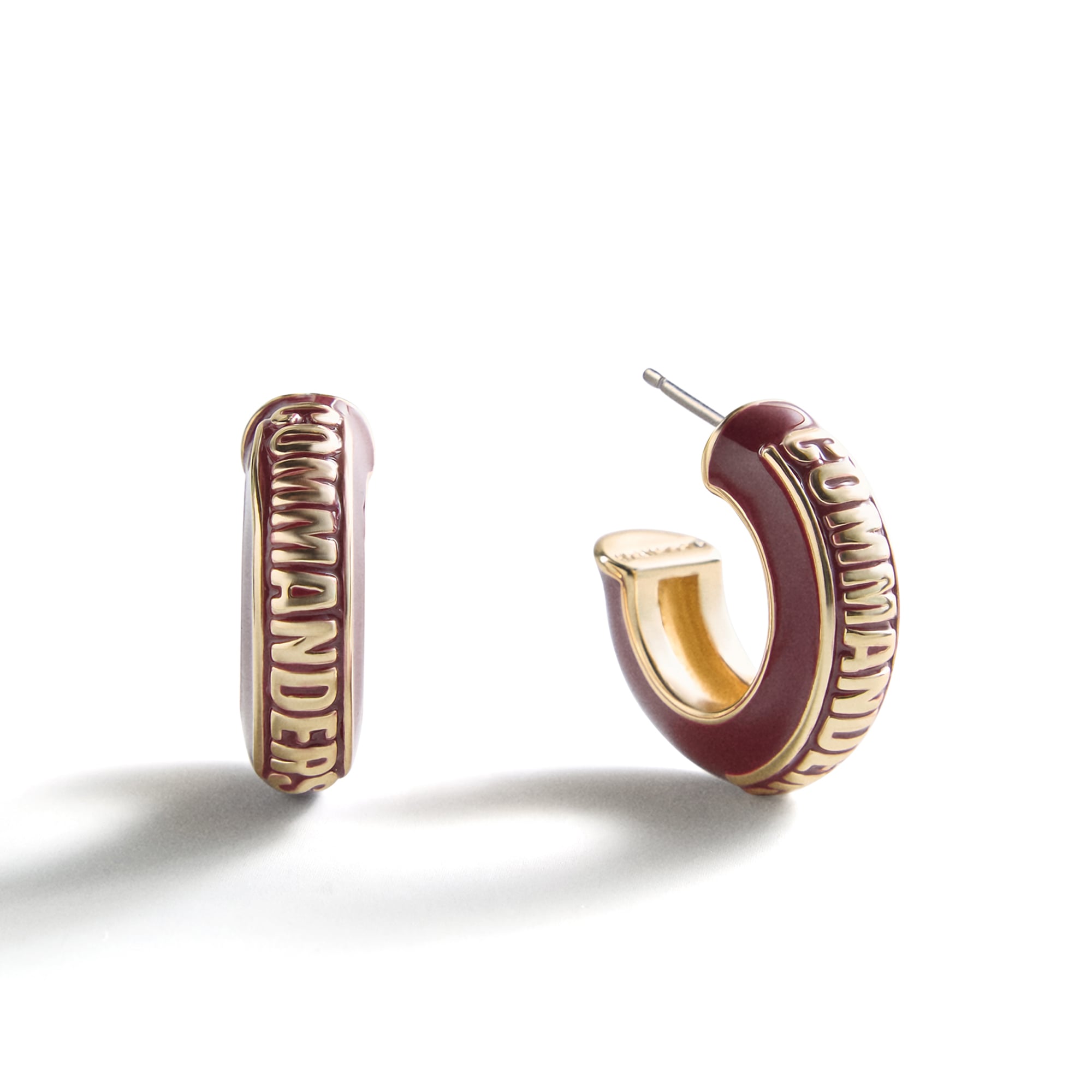 Boucles d'oreilles créoles en émail bombé BaubleBar Washington Commanders