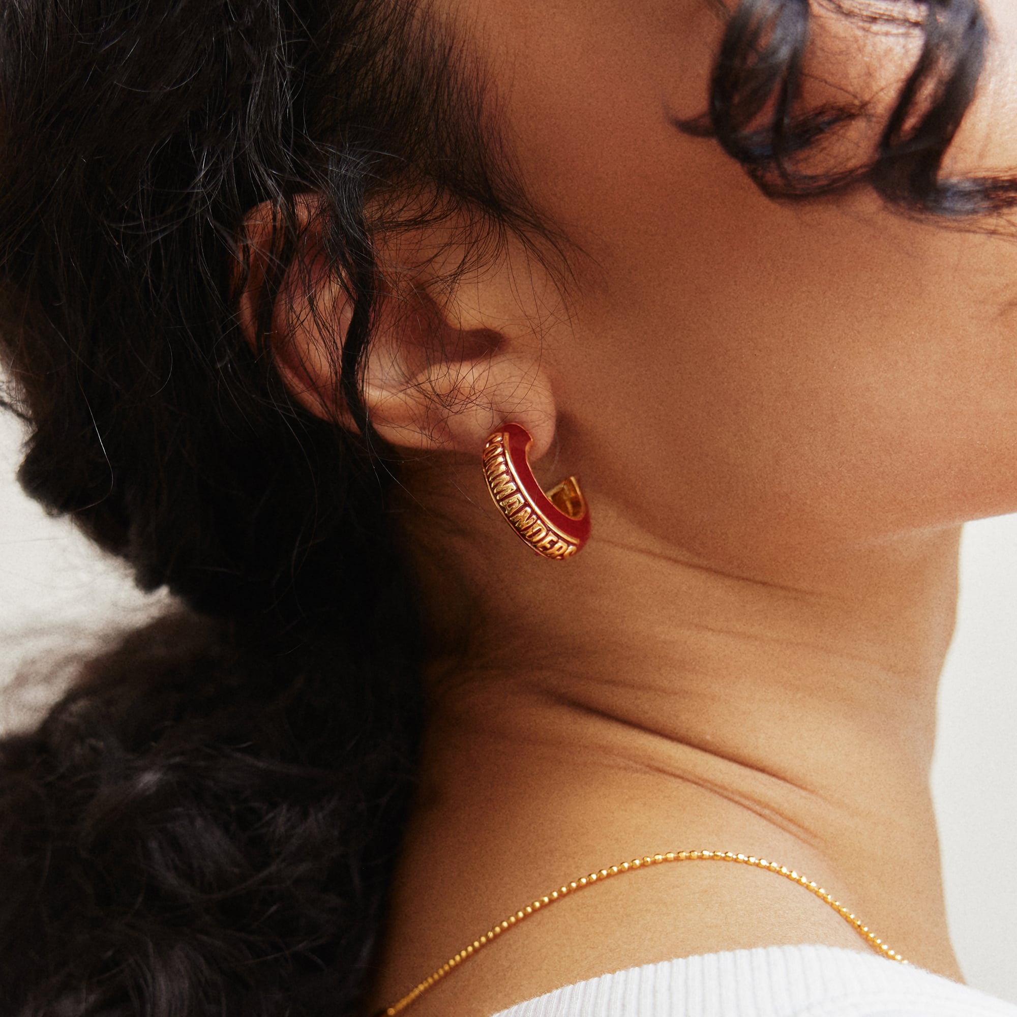 Boucles d'oreilles créoles en émail bombé BaubleBar Washington Commanders