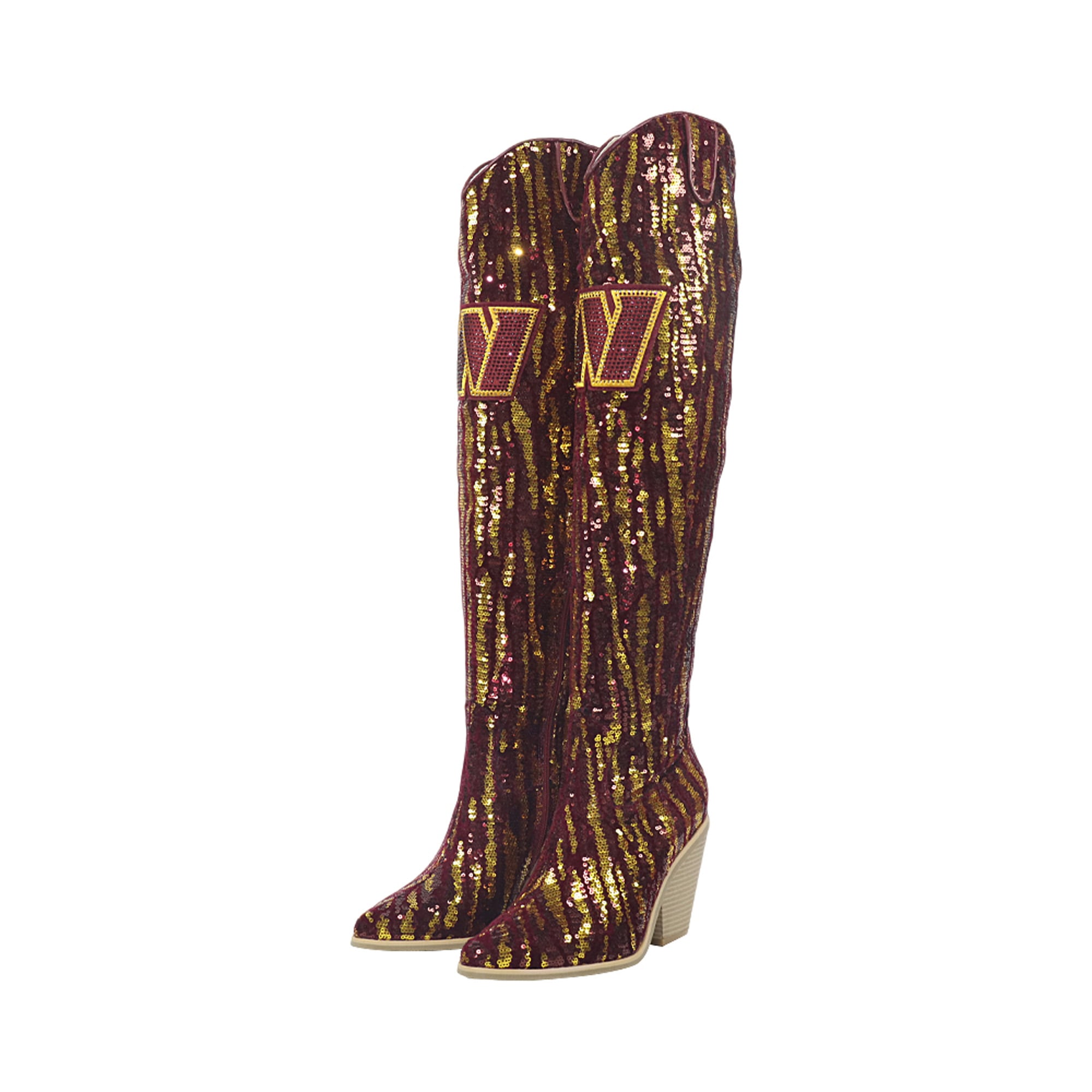 Bottes cuissardes bicolores à sequins FABGATING de Cuce Washington Commanders
