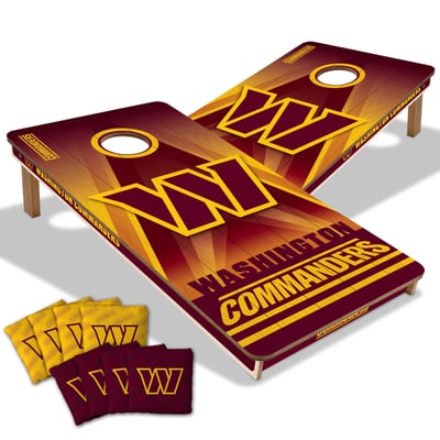 Washington Commanders Fanpoint 2' x 4' City Scape Wood Cornhole Game with Bags